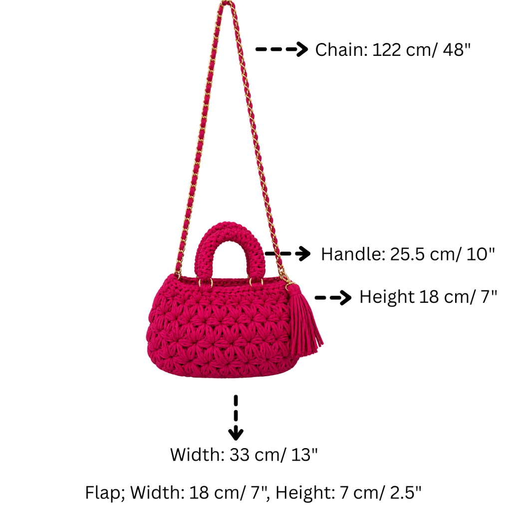 Fleur Bag | Fuchsia Pink / Hand, Shoulder or Crossbody Carry