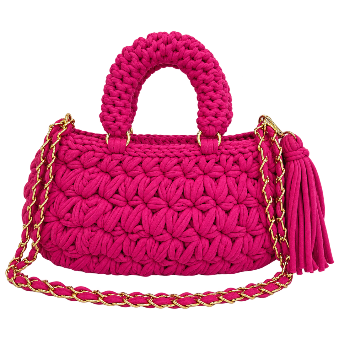 Fleur Bag | Fuchsia Pink / Hand, Shoulder or Crossbody Carry