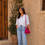 Fleur Bag | Fuchsia Pink / Hand, Shoulder or Crossbody Carry