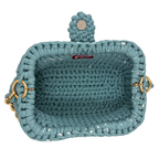 Crochet Snap Clutch | Dusty Blue / Hand or Shoulder Carry