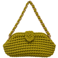 Crochet Snap Clutch | Olive / Hand or Shoulder Carry