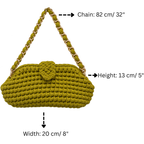 Crochet Snap Clutch | Olive / Hand or Shoulder Carry