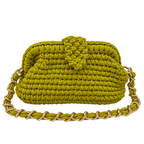 Crochet Snap Clutch | Olive / Hand or Shoulder Carry