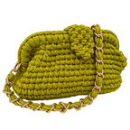Crochet Snap Clutch | Olive / Hand or Shoulder Carry