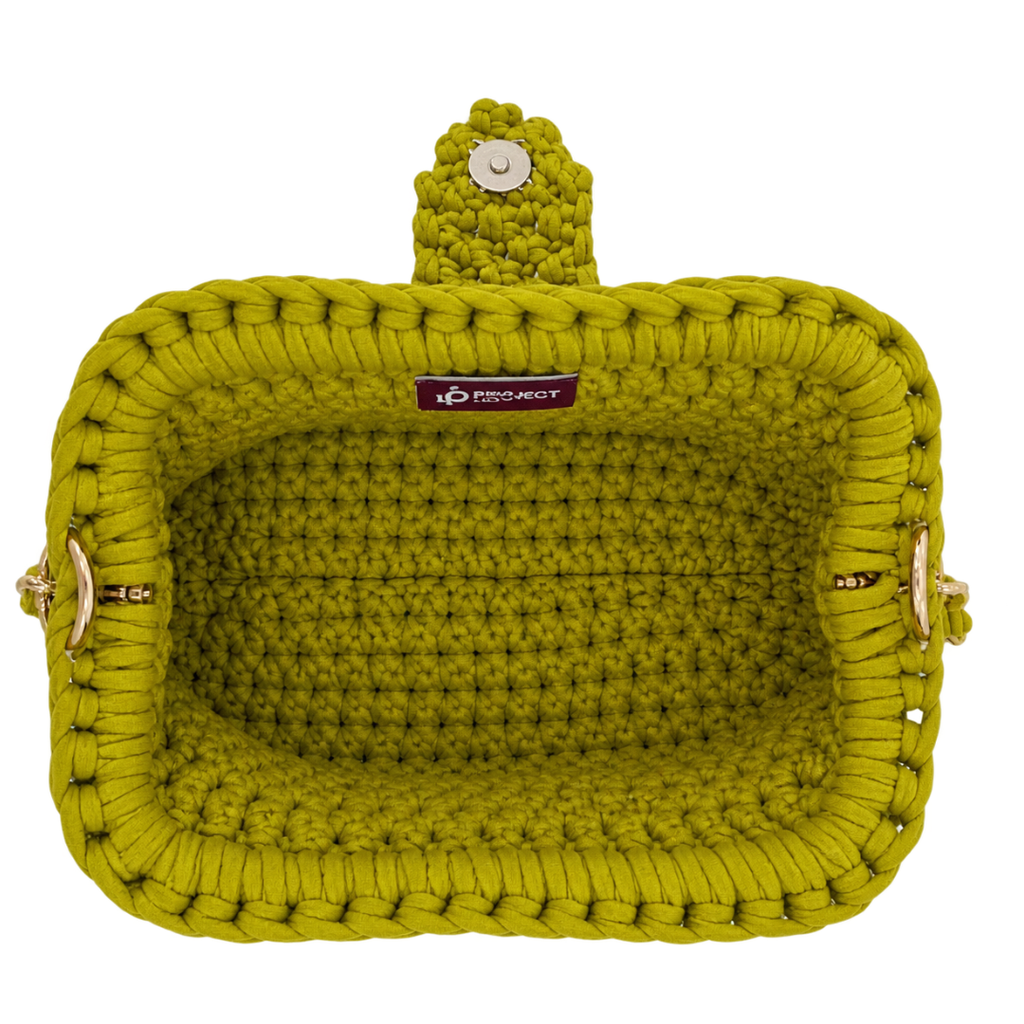 Crochet Snap Clutch | Olive / Hand or Shoulder Carry