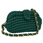 Crochet Snap Clutch | Deep Emerald / Hand or Shoulder Carry