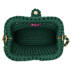 Crochet Snap Clutch | Deep Emerald / Hand or Shoulder Carry