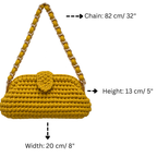 Crochet Snap Clutch | Mustard Yellow / Hand or Shoulder Carry
