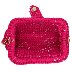 Crochet Snap Clutch | Fuchsia Pink / Hand or Shoulder Carry