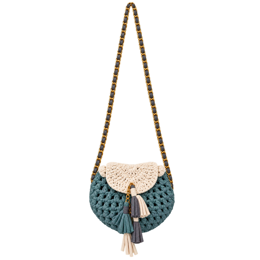 Petite Potli Ivory with Dusty Teal