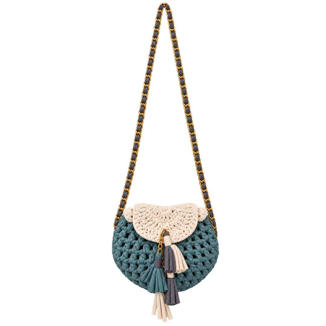 Petite Potli Ivory with Dusty Teal