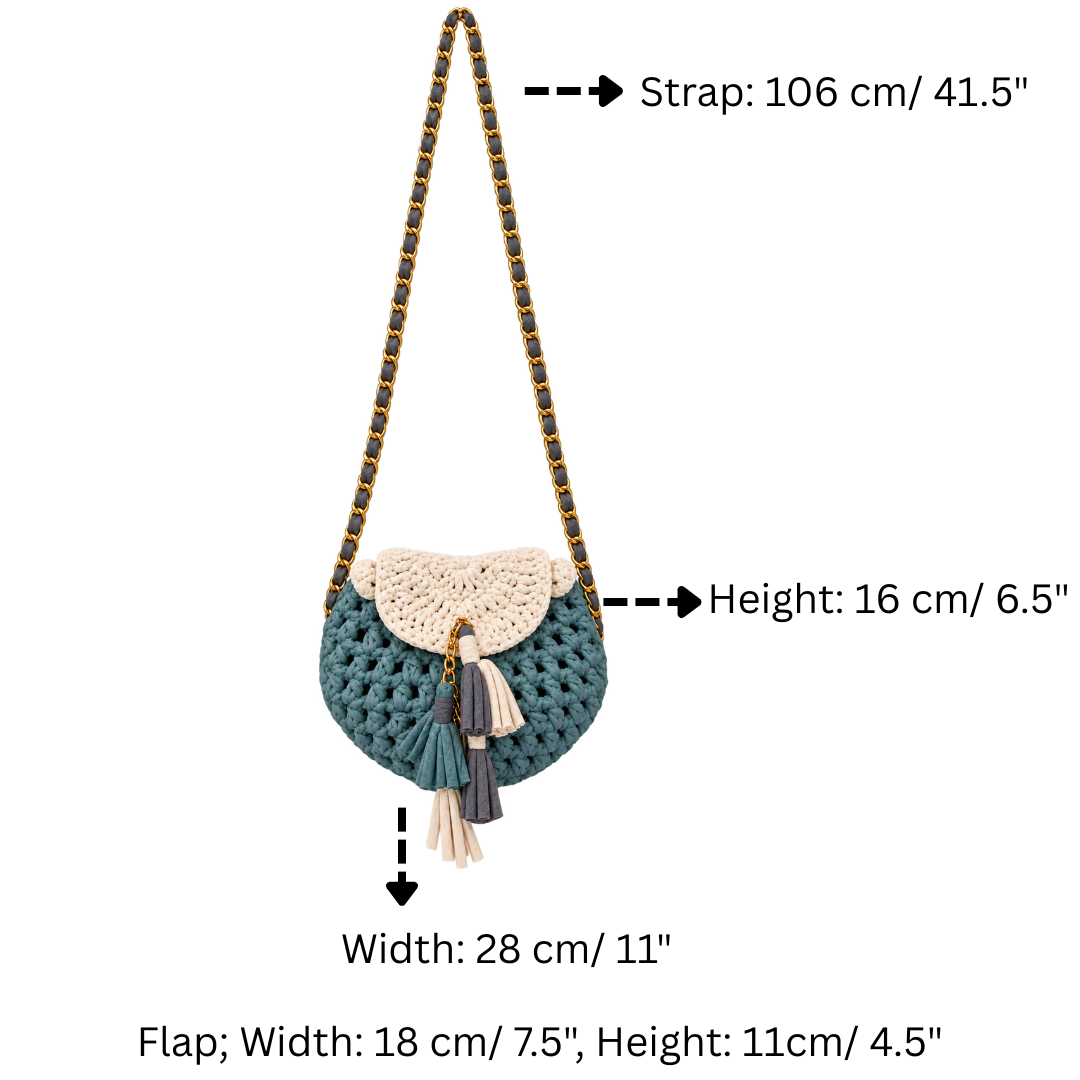 Petite Potli Ivory with Dusty Teal