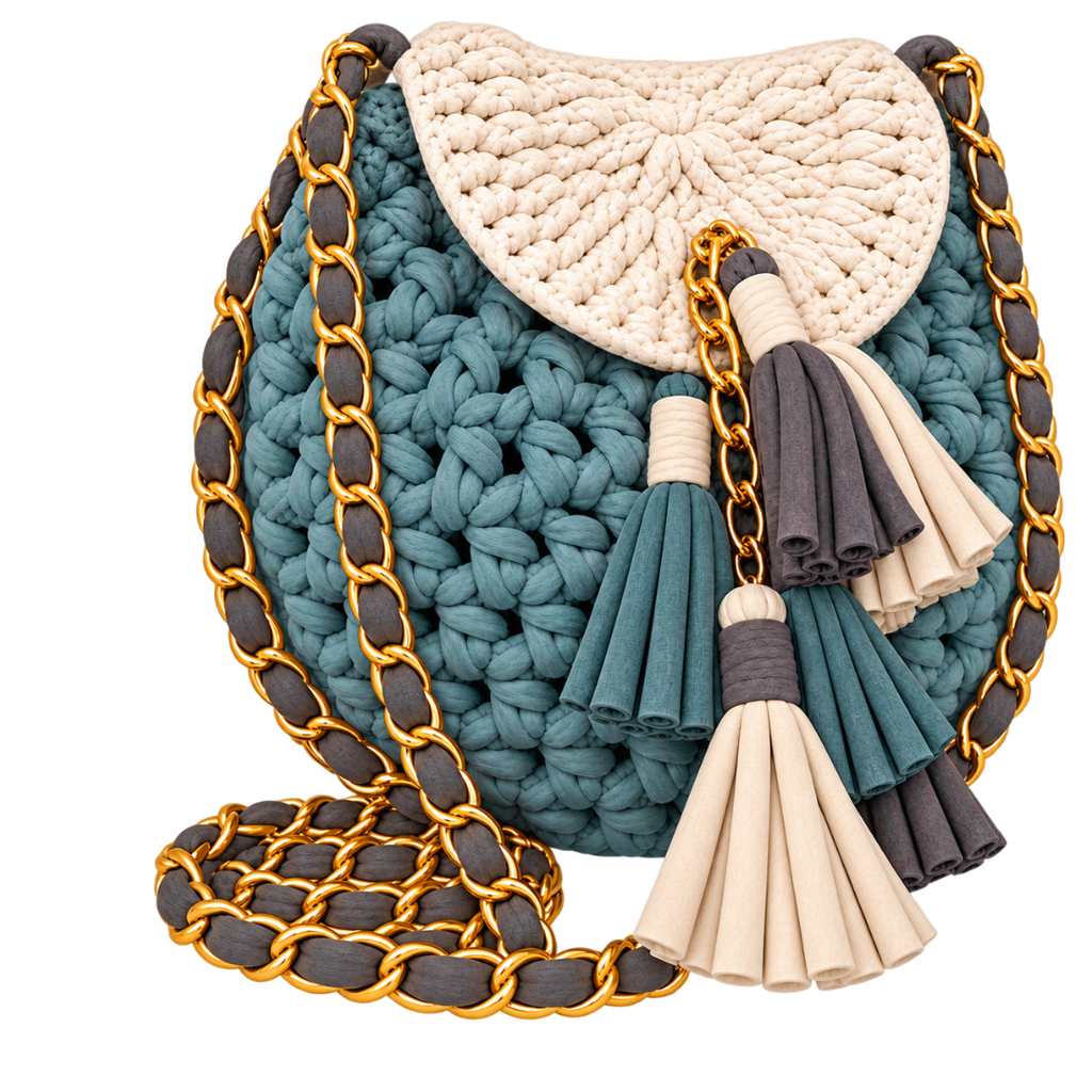 Petite Potli Ivory with Dusty Teal