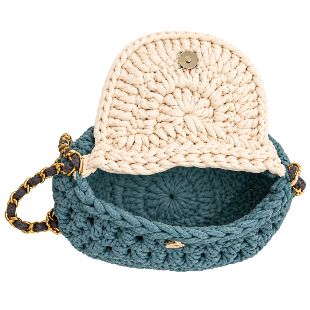 Petite Potli Ivory with Dusty Teal