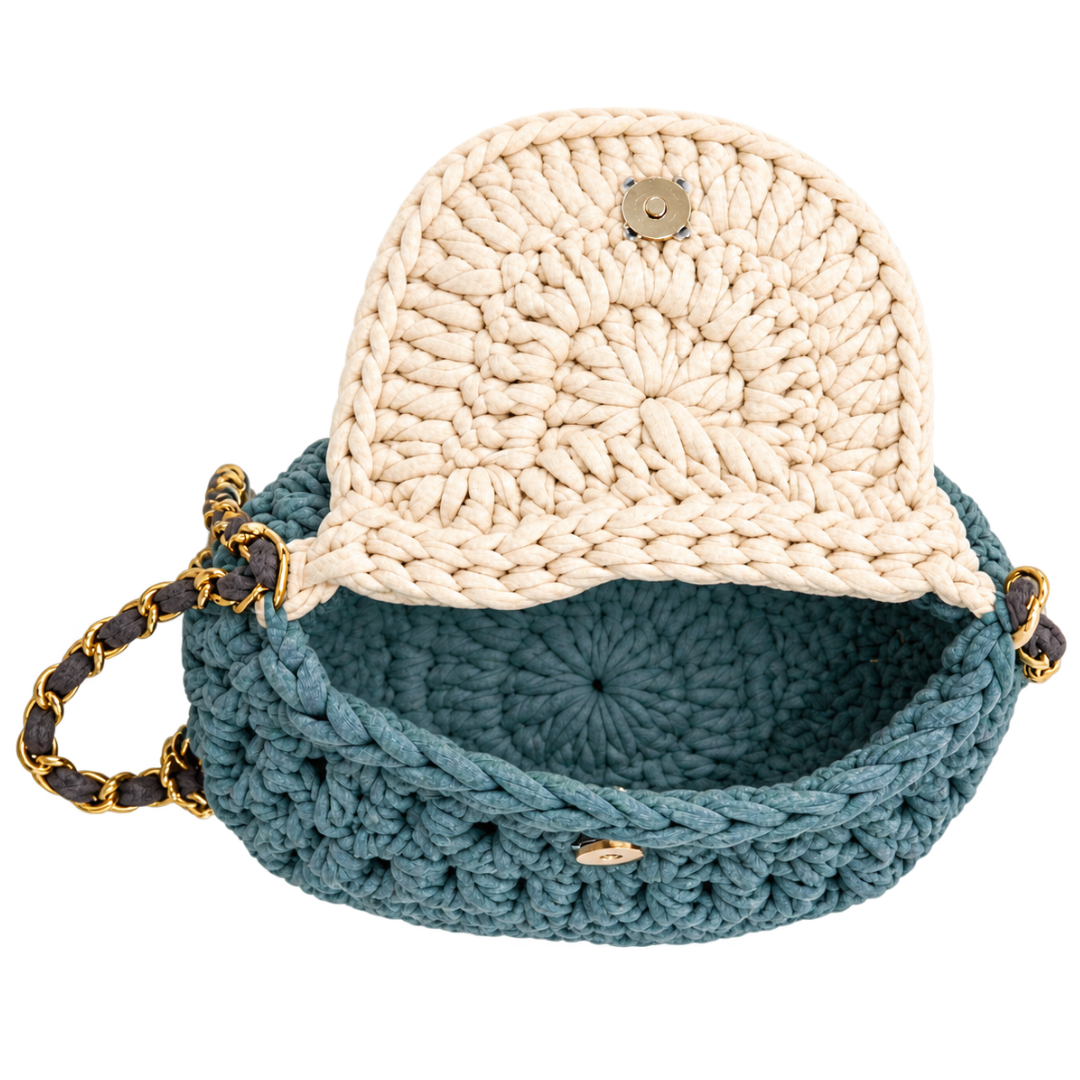 Petite Potli Ivory with Dusty Teal