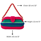 Crochet Snap Clutch | Bright Peacock / Hand or Shoulder Carry