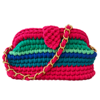 Crochet Snap Clutch | Bright Peacock / Hand or Shoulder Carry