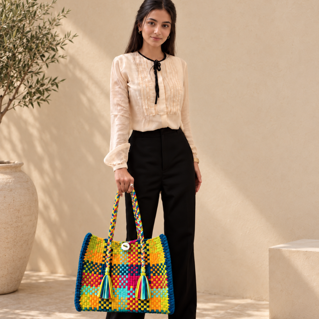 Oversized Tote / Hand / Shoulder Carry Tropical Mischief