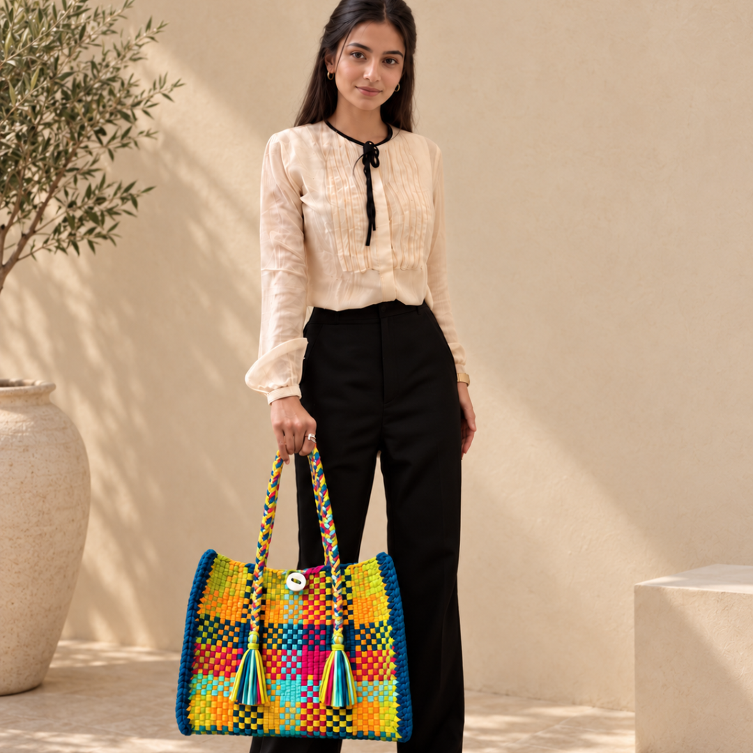 Oversized Tote / Hand / Shoulder Carry Tropical Mischief