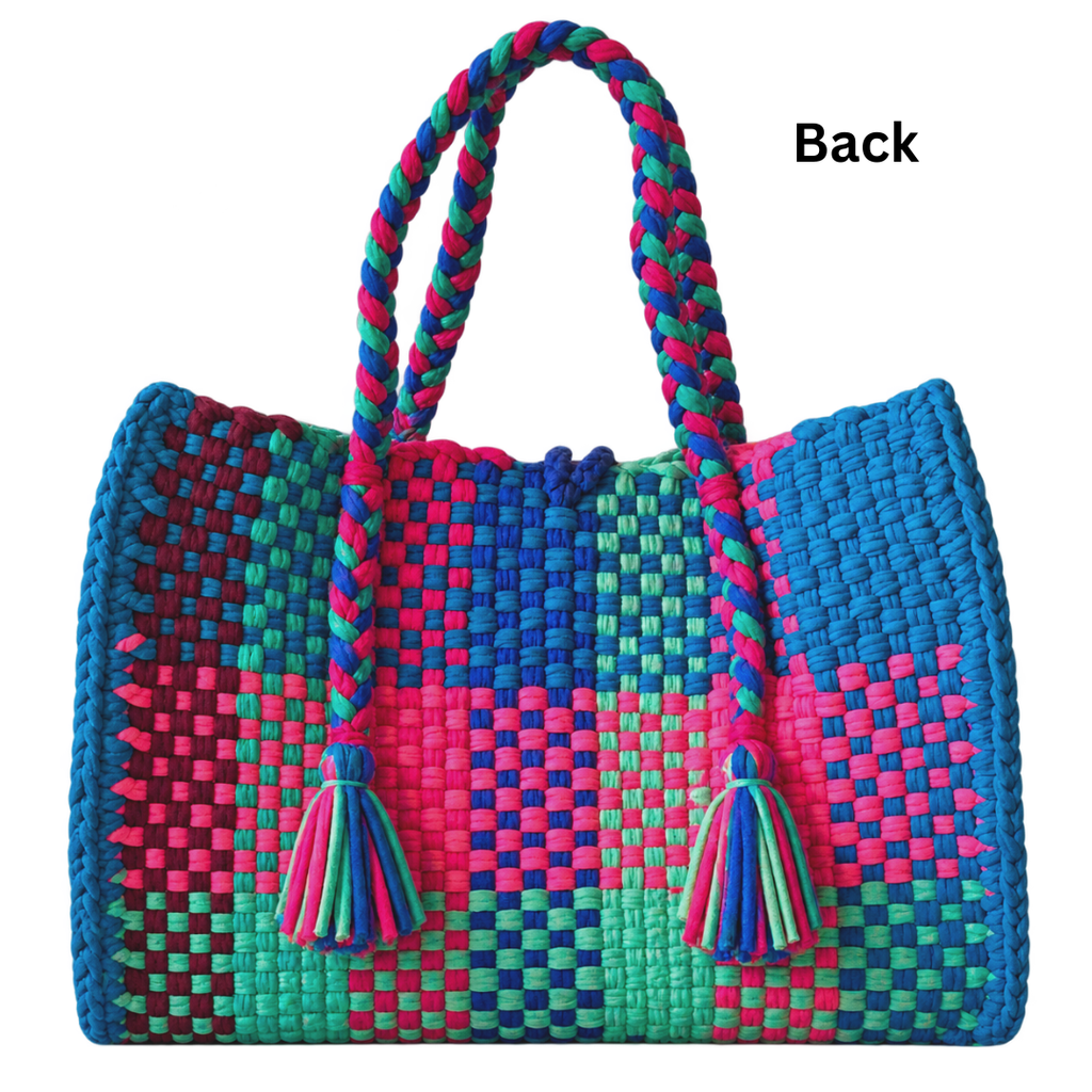 Oversized Tote / Hand / Shoulder Carry Midnight Peacock