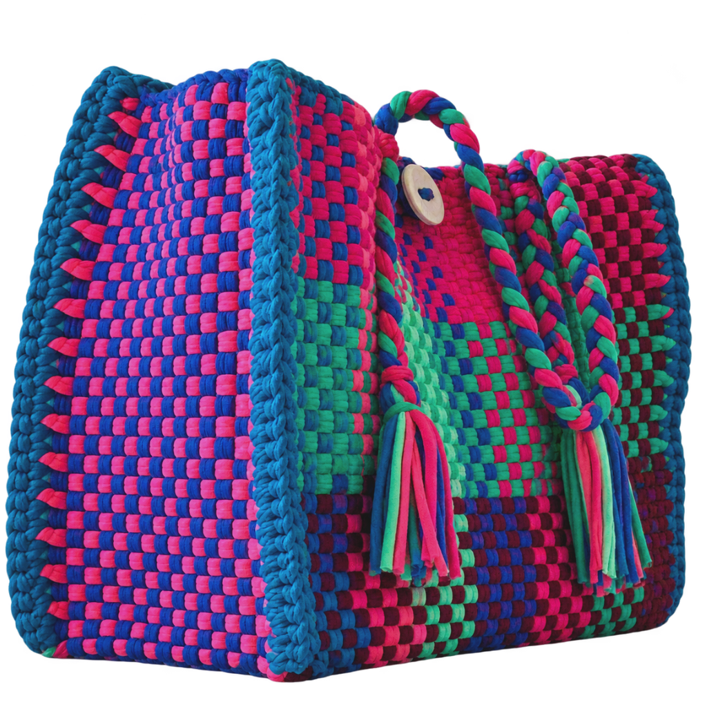 Oversized Tote / Hand / Shoulder Carry Midnight Peacock