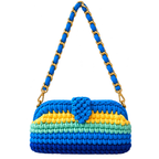 Crochet Snap Clutch | Sunlit Azure / Hand or Shoulder Carry