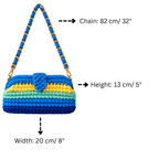 Crochet Snap Clutch | Sunlit Azure / Hand or Shoulder Carry