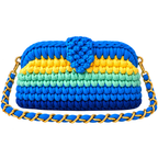 Crochet Snap Clutch | Sunlit Azure / Hand or Shoulder Carry