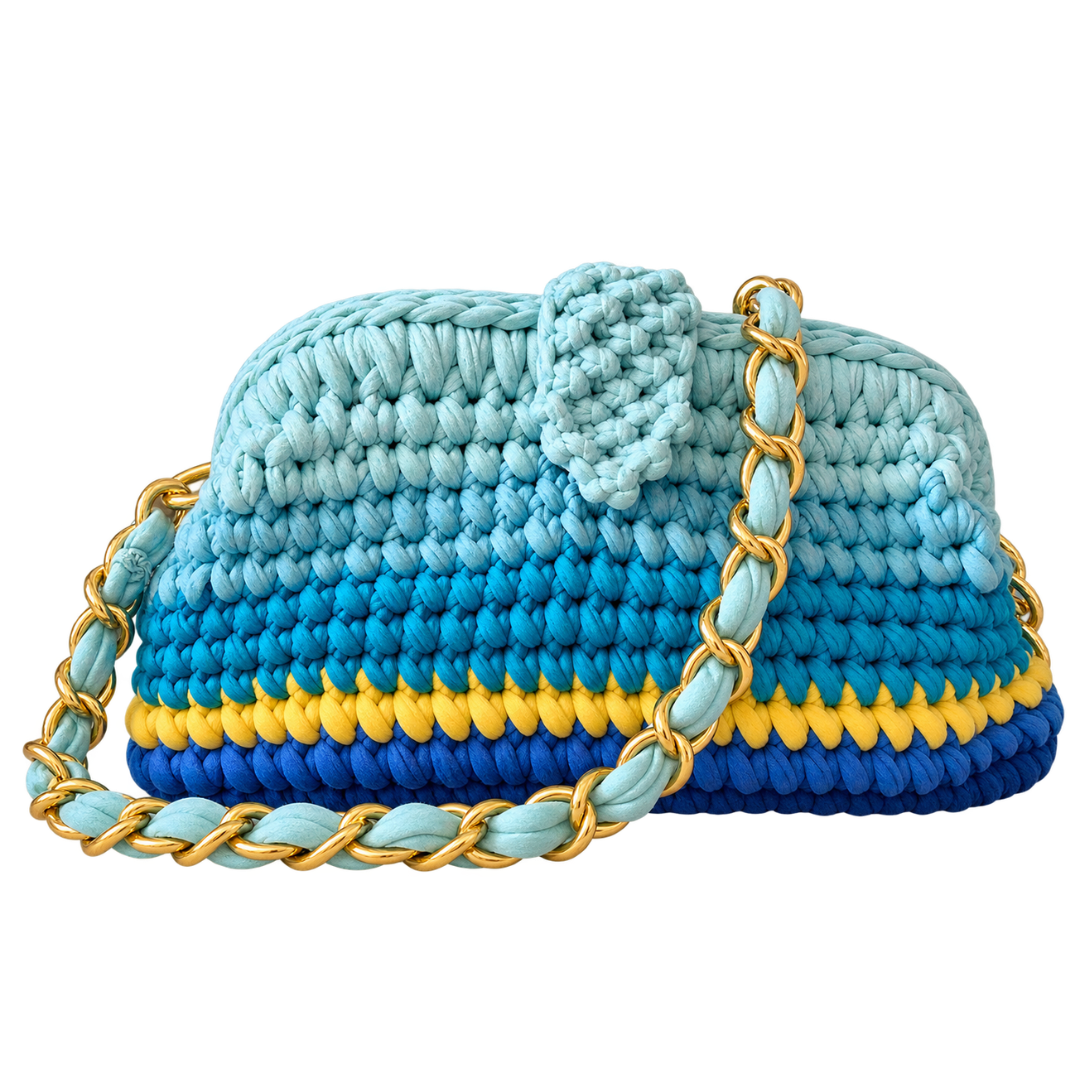 Crochet Snap Clutch | Poolside / Hand or Shoulder Carry