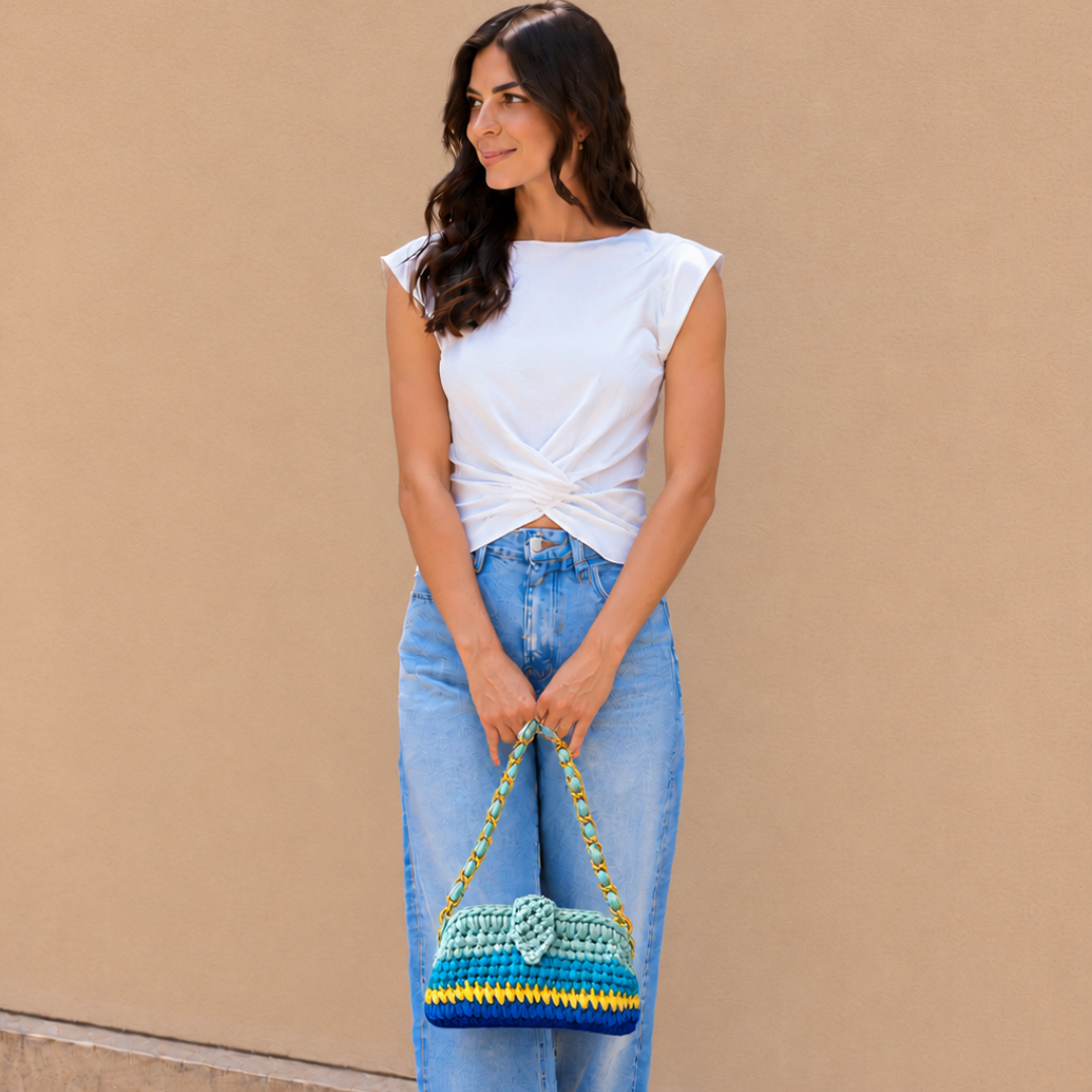 Crochet Snap Clutch | Poolside / Hand or Shoulder Carry
