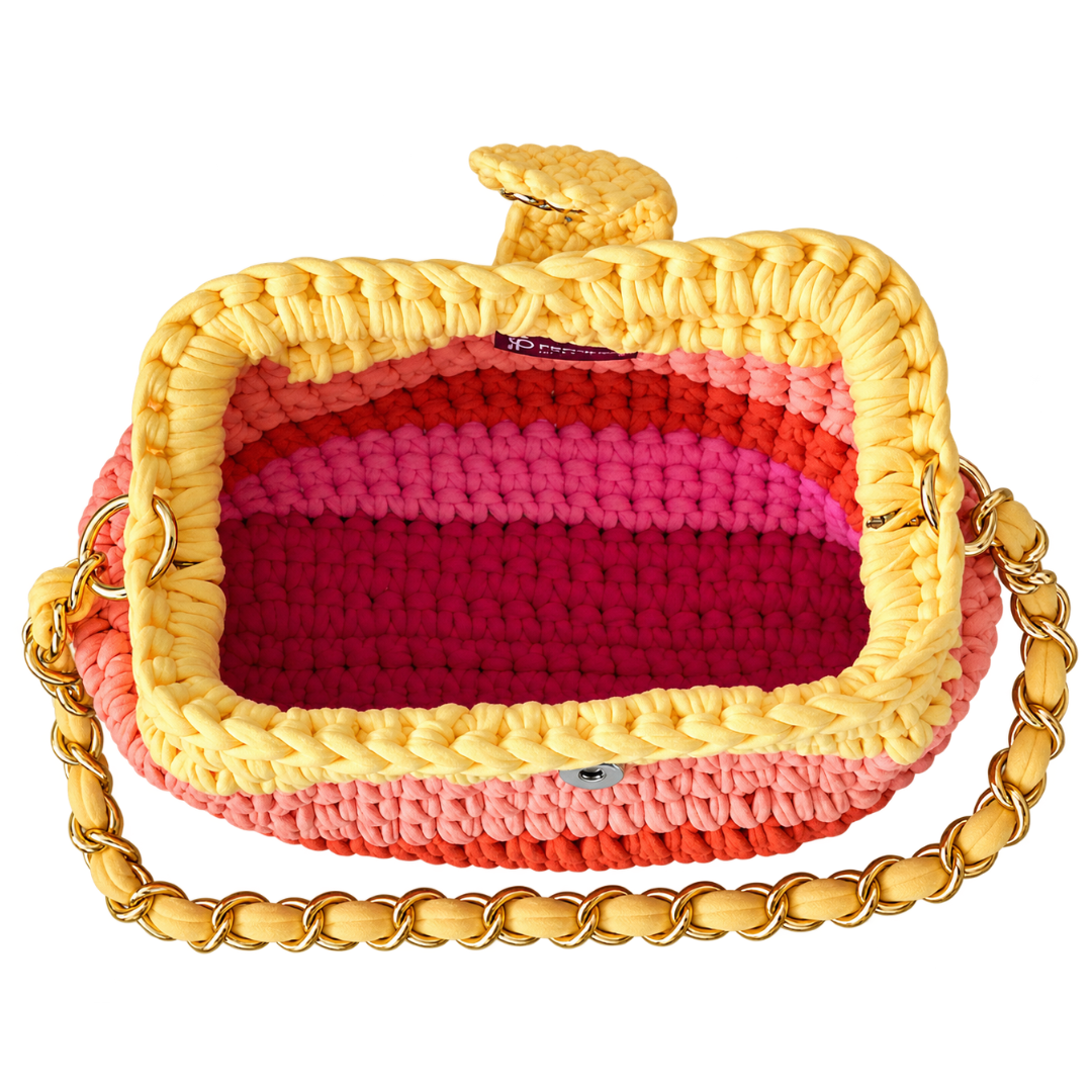 Crochet Snap Clutch | Rani Sunset/ Hand or Shoulder Carry