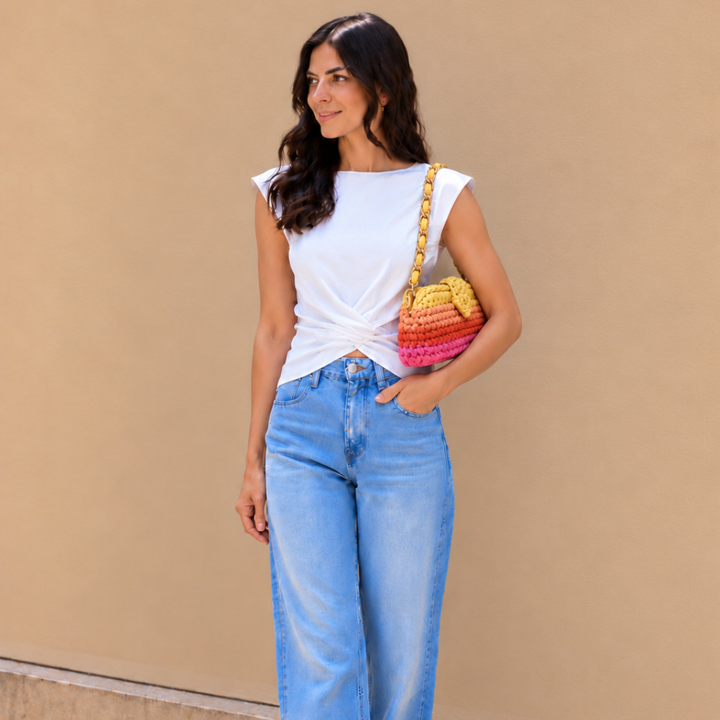Crochet Snap Clutch | Rani Sunset/ Hand or Shoulder Carry