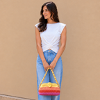 Crochet Snap Clutch | Rani Sunset/ Hand or Shoulder Carry