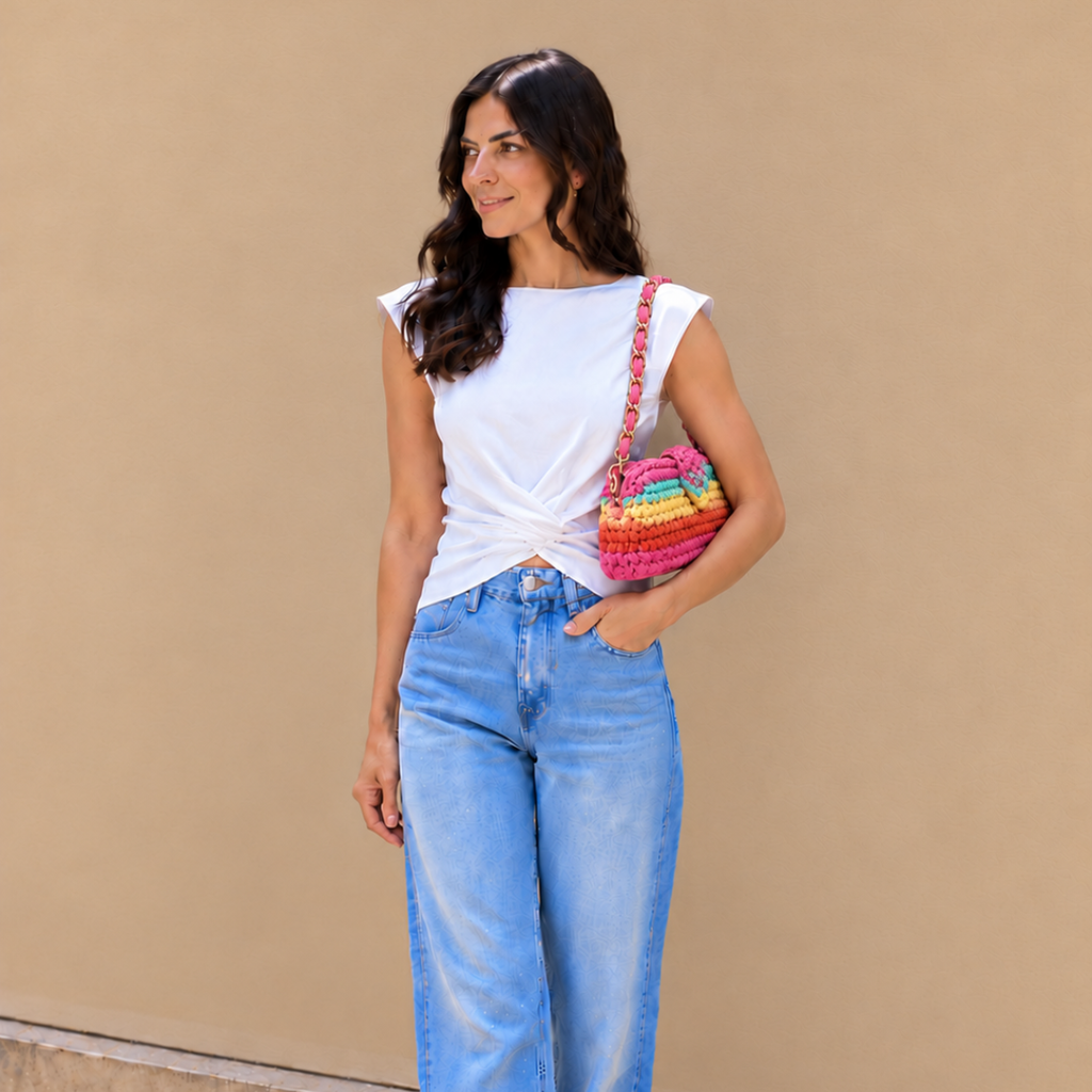 Crochet Snap Clutch | Birthday Cake/ Hand or Shoulder Carry