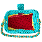 Crochet Snap Clutch | Tropical Sorbet/ Hand or Shoulder Carry