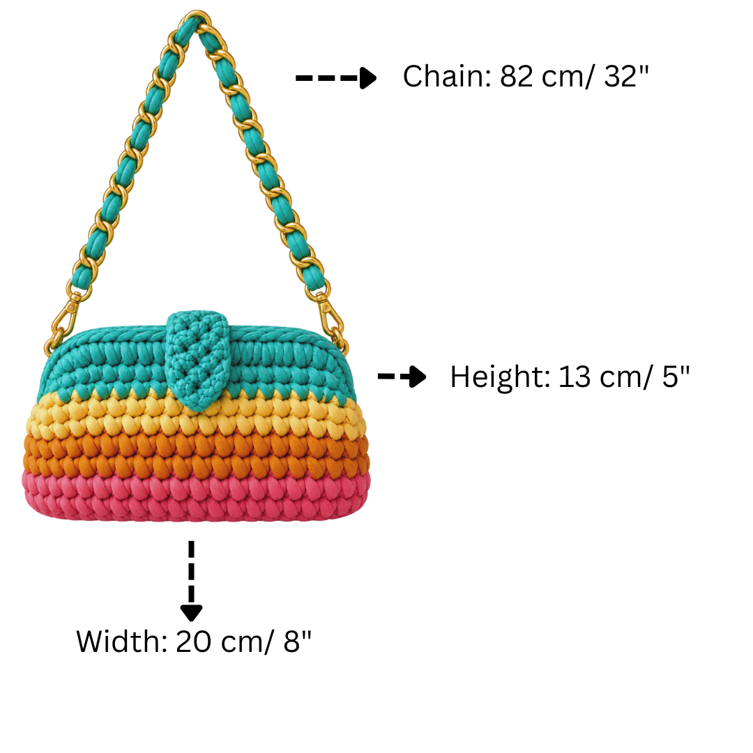 Crochet Snap Clutch | Tropical Sorbet/ Hand or Shoulder Carry