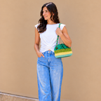 Crochet Snap Clutch | Lime Lagoon Hand or Shoulder Carry