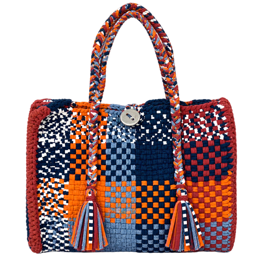 Oversized Tote / Hand / Shoulder Carry Navy Blue, Orange, Rust, Maroon, Denim Blue, Off White