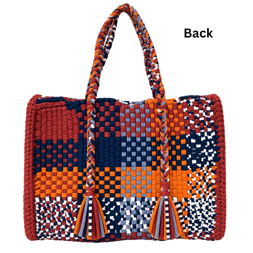 Oversized Tote / Hand / Shoulder Carry Navy Blue, Orange, Rust, Maroon, Denim Blue, Off White