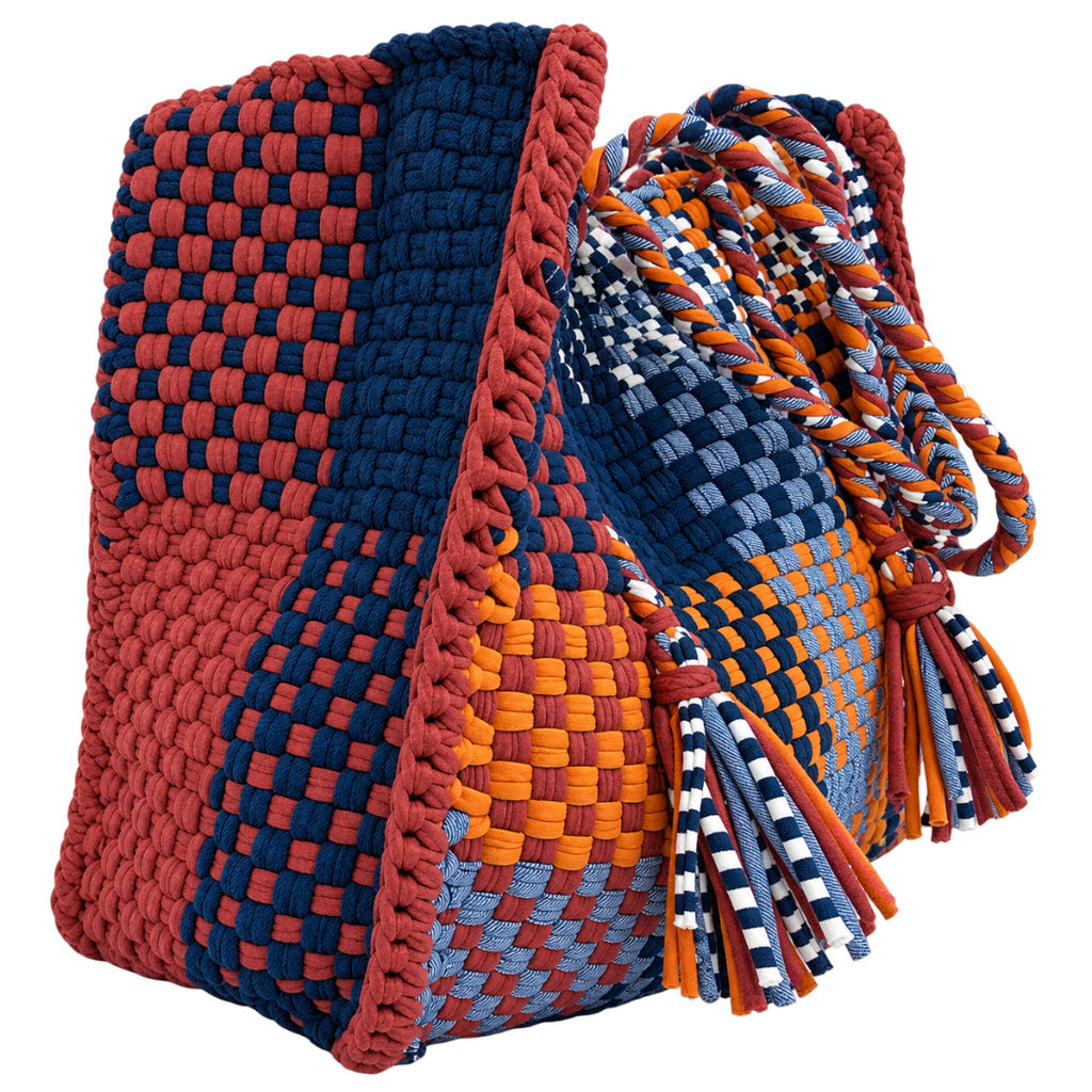 Oversized Tote / Hand / Shoulder Carry Navy Blue, Orange, Rust, Maroon, Denim Blue, Off White