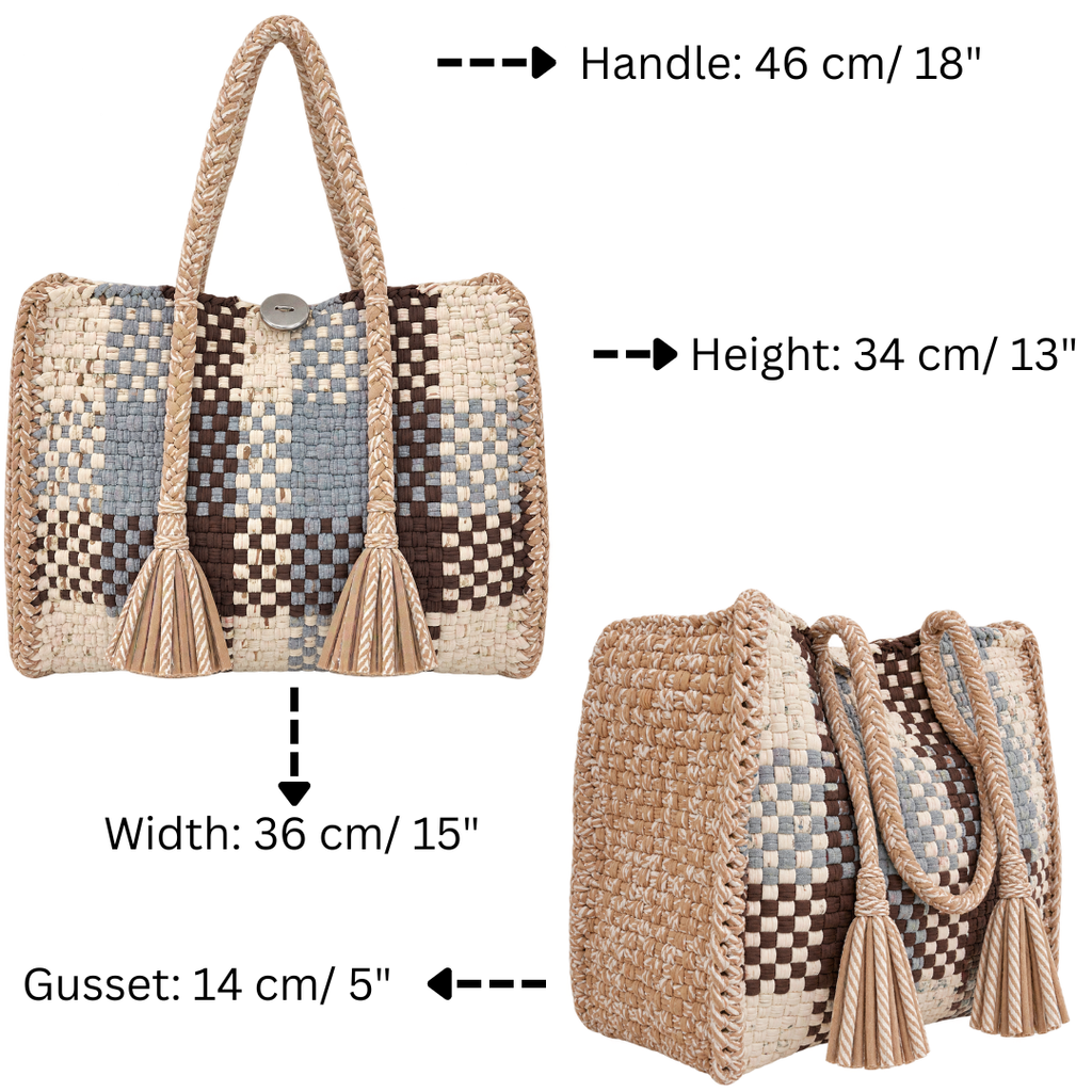 Oversized Tote / Hand / Shoulder Carry |Off white, Beige, Grey, Brown