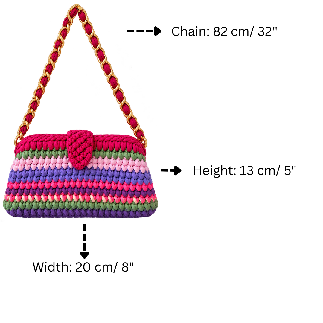 Crochet Snap Clutch | Garden Plum | Hand or Shoulder Carry