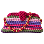 Crochet Snap Clutch | Garden Plum | Hand or Shoulder Carry
