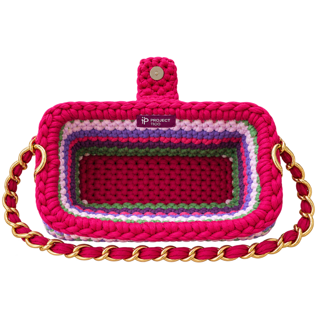 Crochet Snap Clutch | Garden Plum | Hand or Shoulder Carry