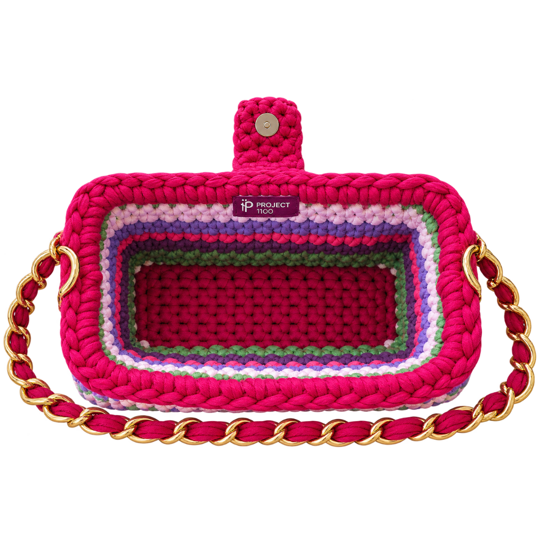 Crochet Snap Clutch | Garden Plum | Hand or Shoulder Carry