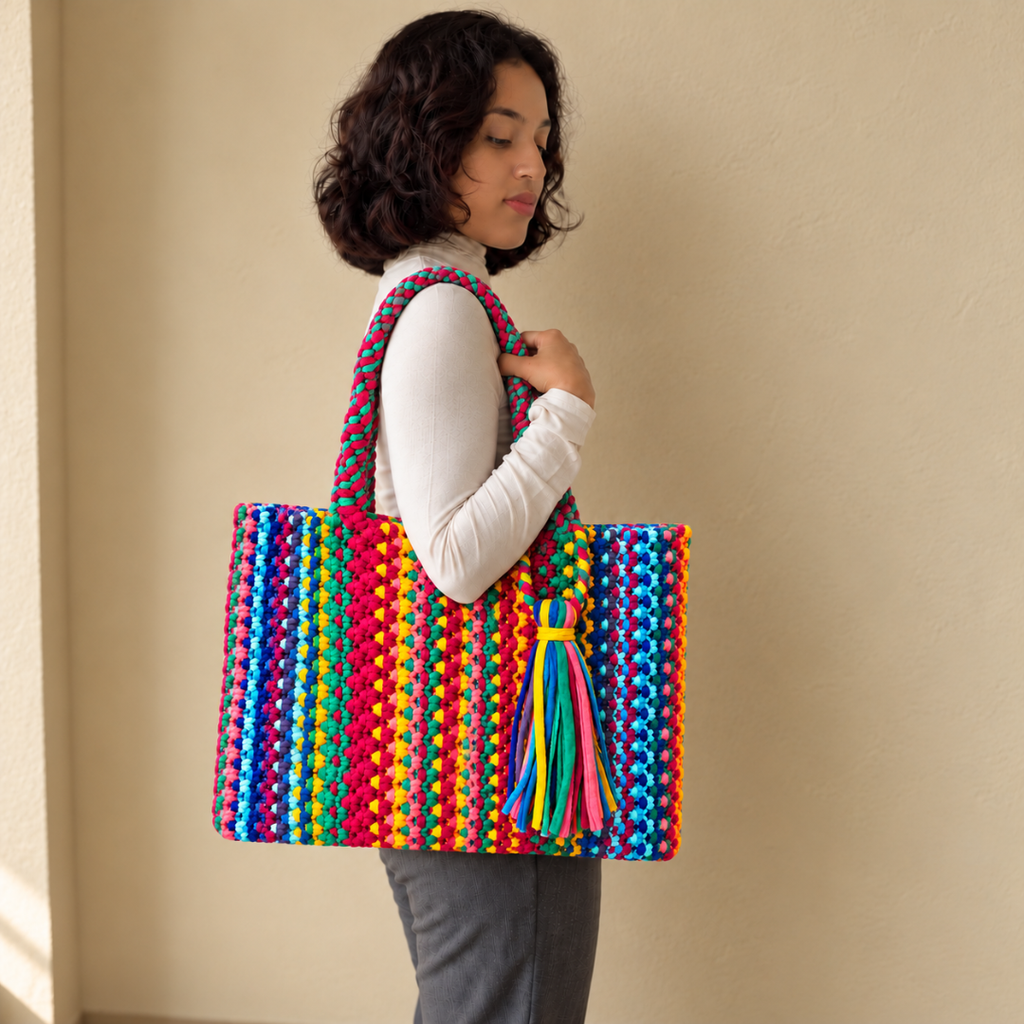 Macrame Tote | Rainbow