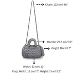 Fleur Bag | Grey / Hand, Shoulder or Crossbody Carry