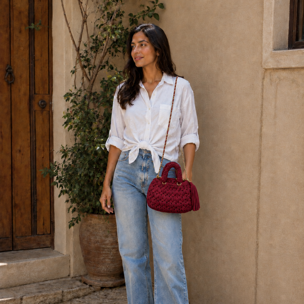 Fleur Bag | Blood Red / Hand, Shoulder or Crossbody Carry