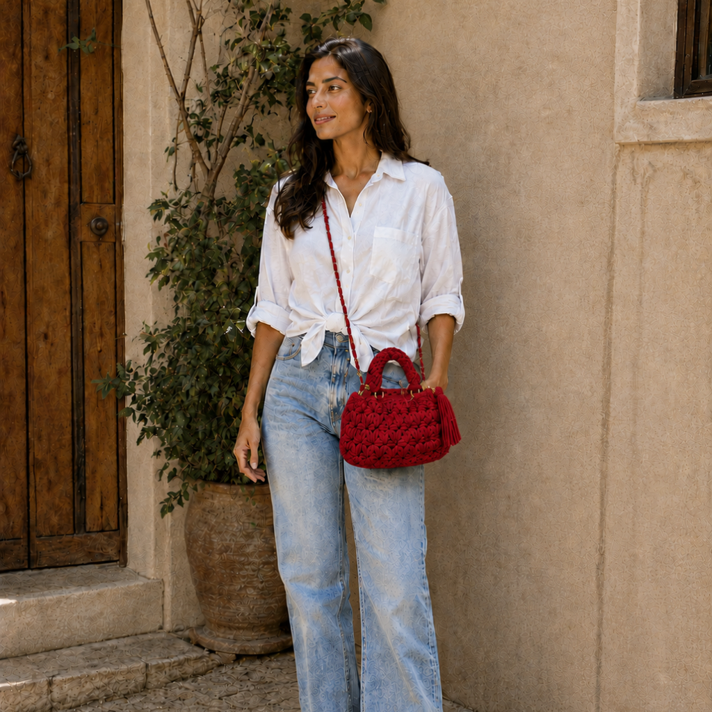 Fleur Bag | Blood Red / Hand, Shoulder or Crossbody Carry