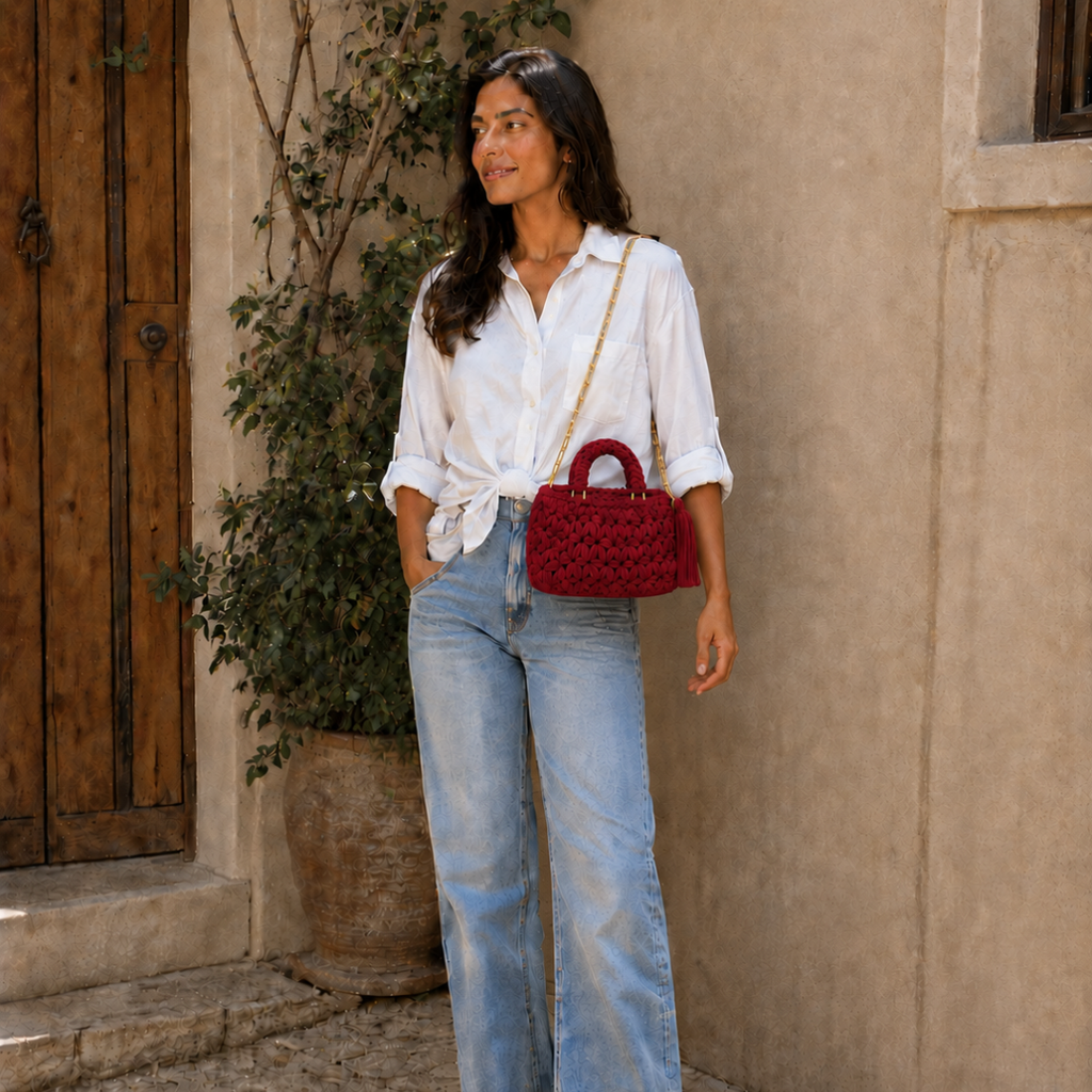 Fleur Bag | Blood Red / Hand, Shoulder or Crossbody Carry